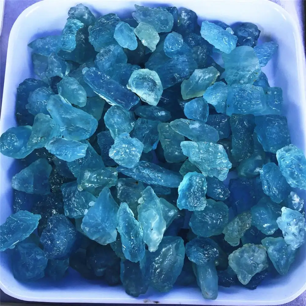 5 шт. AAAA красивый кристалл необработанный Камень Аквамарин шероховатый сырой камень кристалл руды кварц драгоценный камень модные ювелирные изделия подарок цвет синий