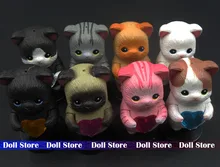 2015 NUEVO 8 unids/lote 4.5 cm kawaii cat figura de acción conjunto con base de PVC y Cristal Mejores juguetes de los niños para la muchacha juguetes brinquedos