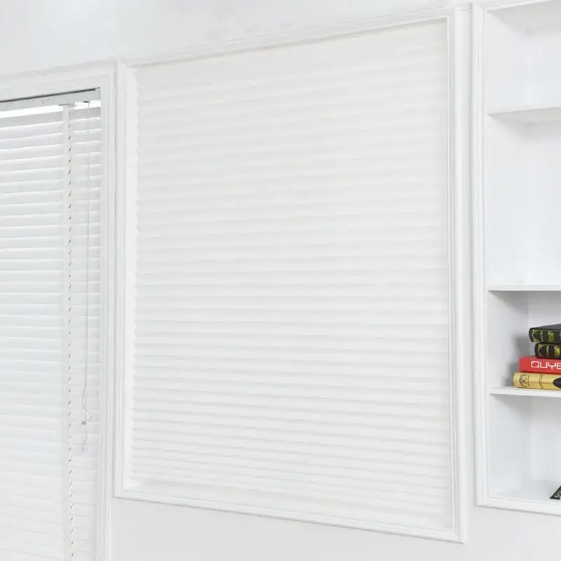 Cortinas plisadas autoadhesivas para cortinas de media ventana opaca para persianas de balcón de baño para la puerta de la ventana del hogar de la sala de estar