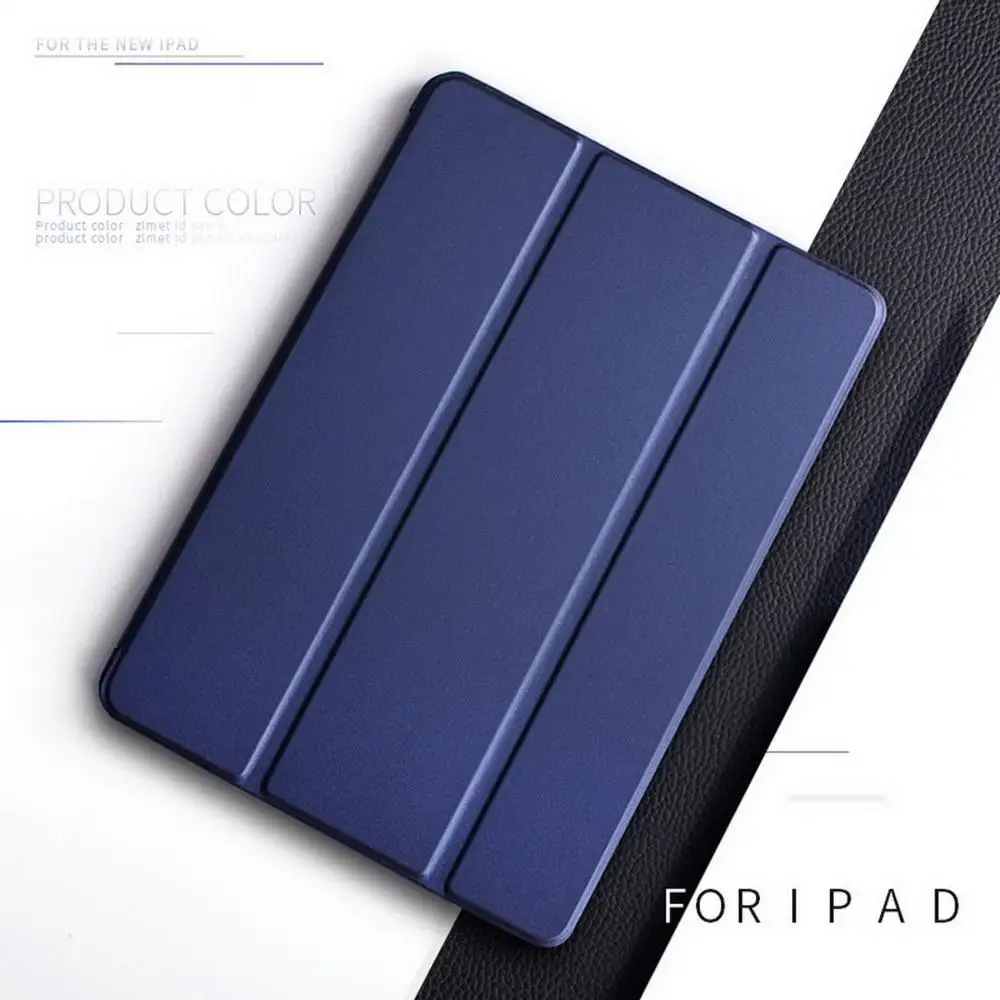 Чехол для apple iPad Air 1 2013 выпуска ZAIWJ с мягкой силиконовой подошвой+ умный чехол из искусственной кожи для сна A1474 A1475 A1476 - Цвет: Dark blue  L FW Air1