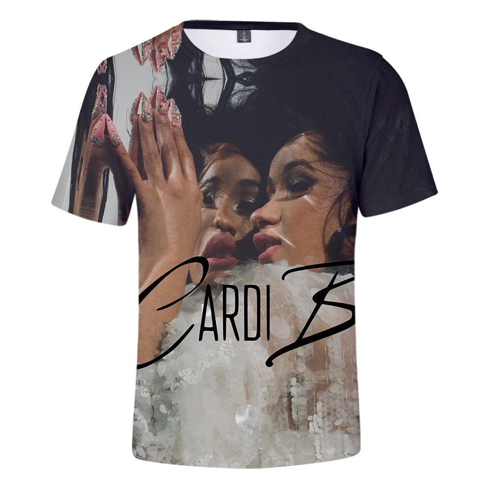

Rapper Cardi B 3D T-shirt Women Men Short Sleeve Print Songwriter Cardi B T shirt women's Tops Plus Size Girls Summer 3DT shirts