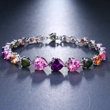 Роскошь emmaya многоцветный браслет в форме сердца с кристаллами AAA Циркон CZ красочные браслеты для женщин Свадебные ювелирные изделия