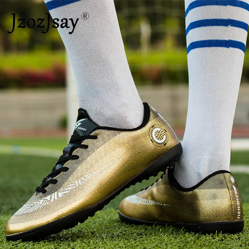 

2018 New Training Sport Shoes Football for Men Kids Soccer Shoes Sneakers Cheap Turf Trainers Leather Football krampon futbol