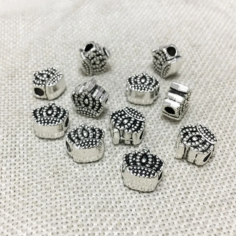 

crown beads european charms spacer cords Leather necklace diy Tassel Connect metal chains Clasp Tips jewelry Findings kit making