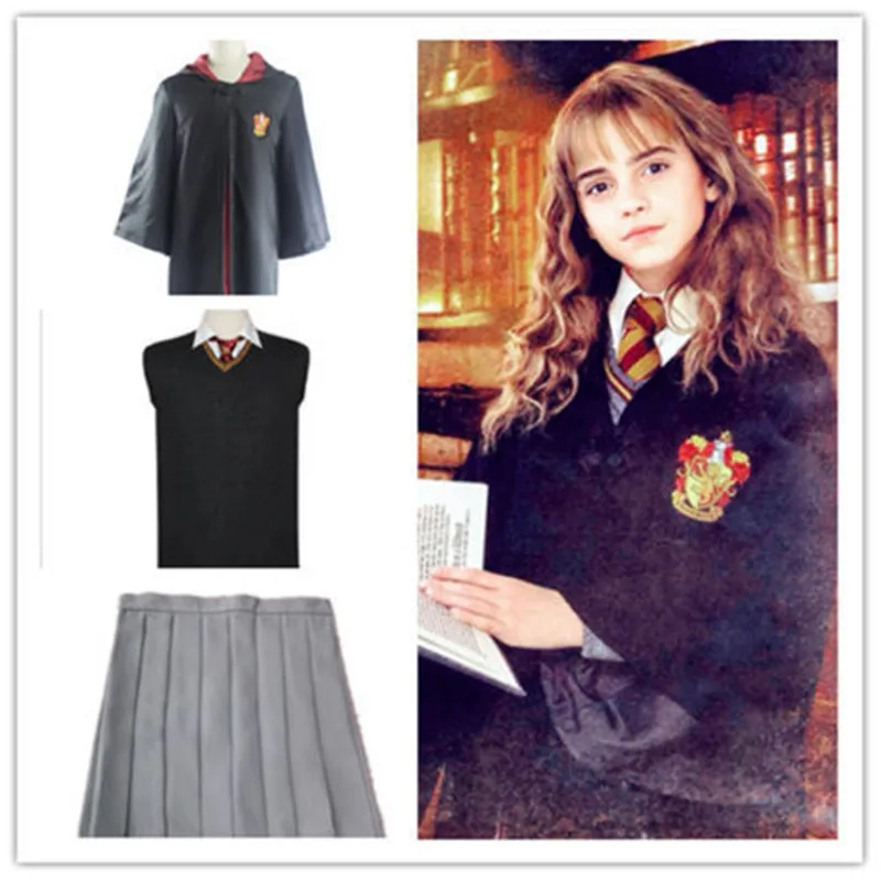 Dropshipping Xxl Gryffindor Hermione Granger Uniform Set Cosplay Costume Halloweenset Tie Jumper