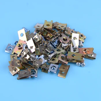 

100pcs/pack Mixed Fastener Clips Screw For Car Door Panel Fender Base U Type Nut Mounting Gasket Clip