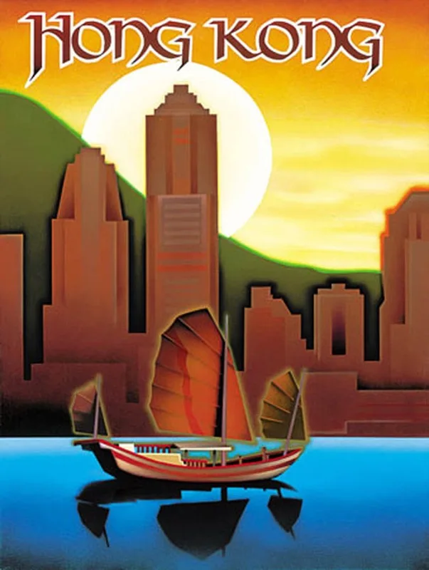 Винтажный китайский Гонконгский среет, туристический Ретро плакат, Картина на холсте, сделай сам, настенная бумага, плакаты, домашний декор, подарок - Цвет: Серый