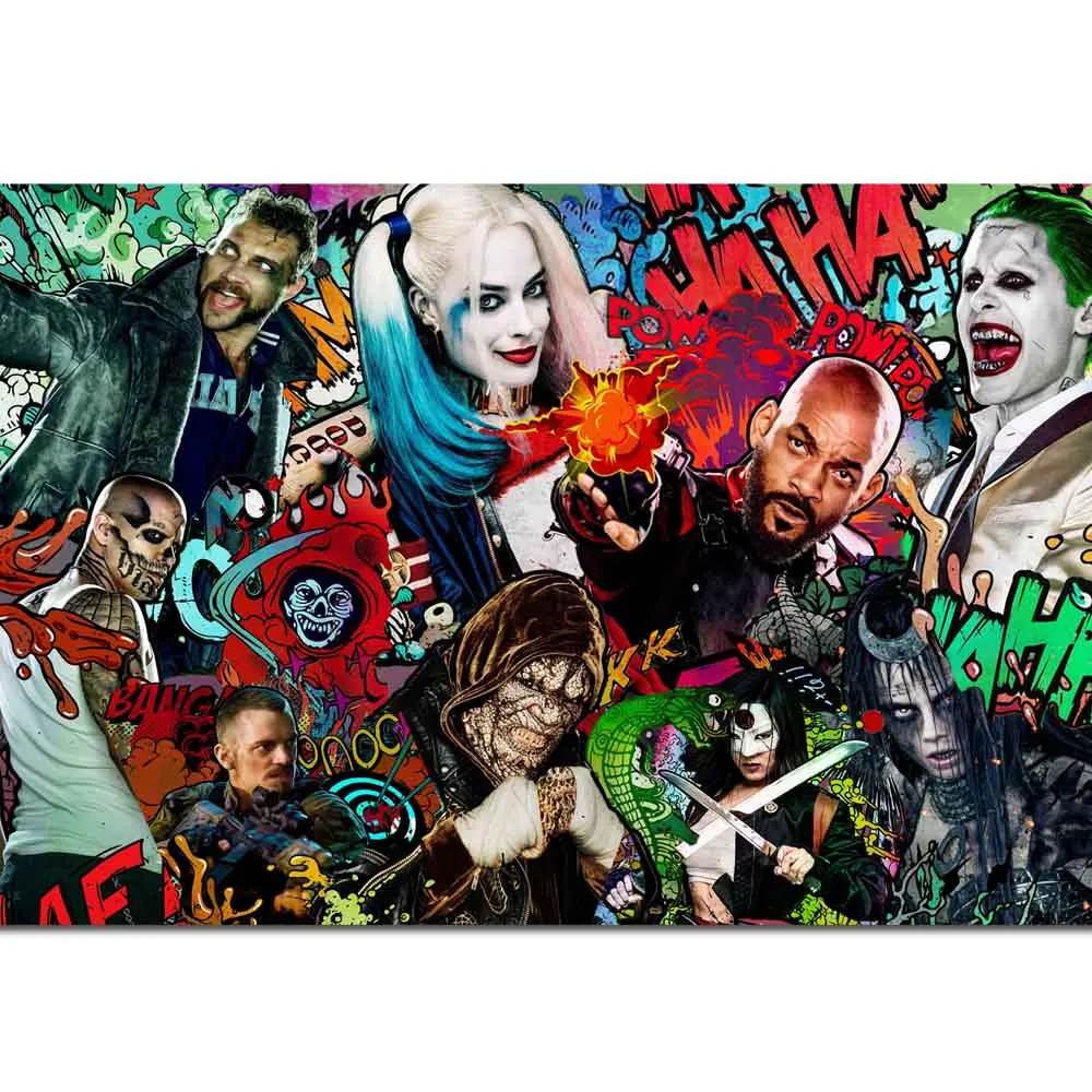 

Suicide Squad Margot Robbie Harley Quinn Film Poster Art Silk Fabric Prints 24*36 inch Wall Pictures Home Bedroom Decor