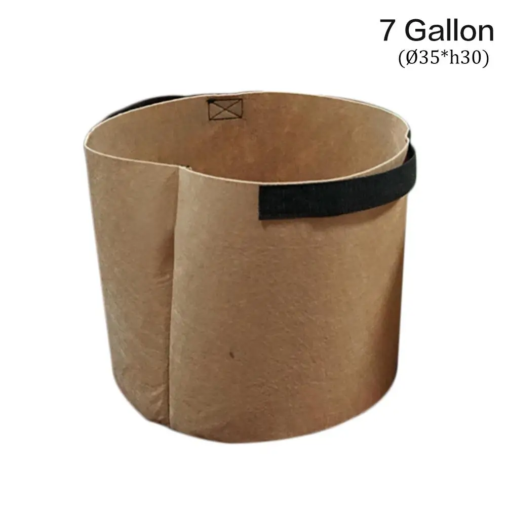 Root-control Planting Bag Tree Planting Bag Brown Green Non-woven Flower Bag Nursery Bag Nutrition Plant Bag - Цвет: 7 Gallon
