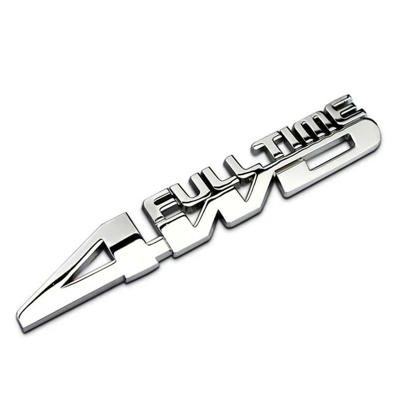

4WD FULL TIME Chrome 4X4 Four Wheel Drive Car Styling Emblem 3D Badge Sticker Fender Trunk Letters Numbers For Jeep SUV Sport