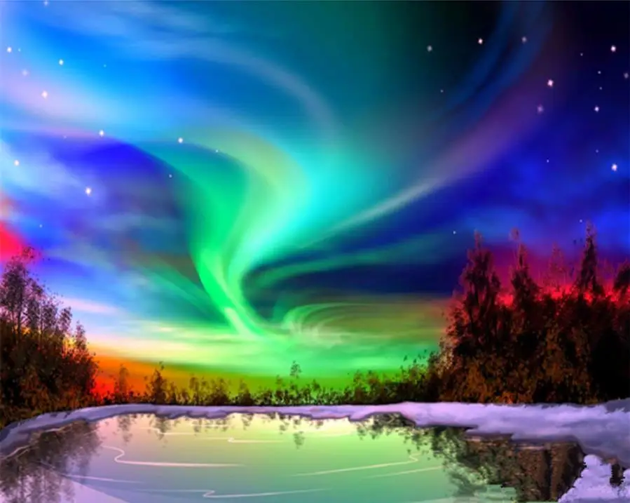 Handicrafts Diamond Embroidery Northern Lights DIY Painting Cross Stitch Rhinestones Mosaic Kits Aurora Home &amp Living | Дом и сад