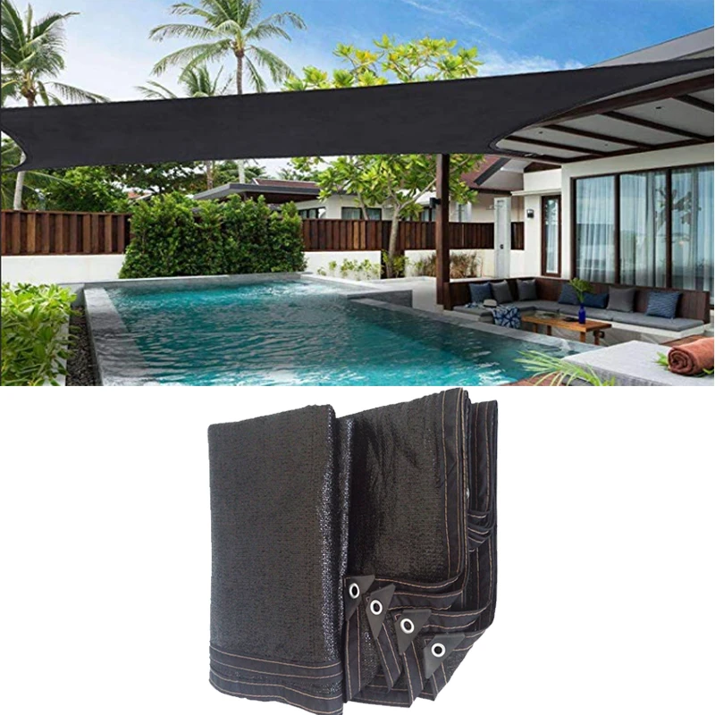 Parasol de vela negro HDPE parasol neto sol refugio exterior jardín sombrilla cortina Patio cubierta Anti-UV cubierta de coche 2 m 4 m 5 m 6 m Parasol de vela negro HDPE parasol neto sol refugio exterior jardín sombrilla cortina Patio cubierta Anti-UV cubierta de coche 2 m 4 m 5 m 6 m