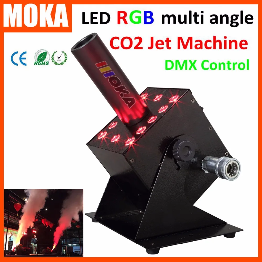 DMX 512 красочные светодио дный LED RGB 12 Вт 3 CO2 Jet Машина спрей туман FX специальные эффекты CO2 Колонка