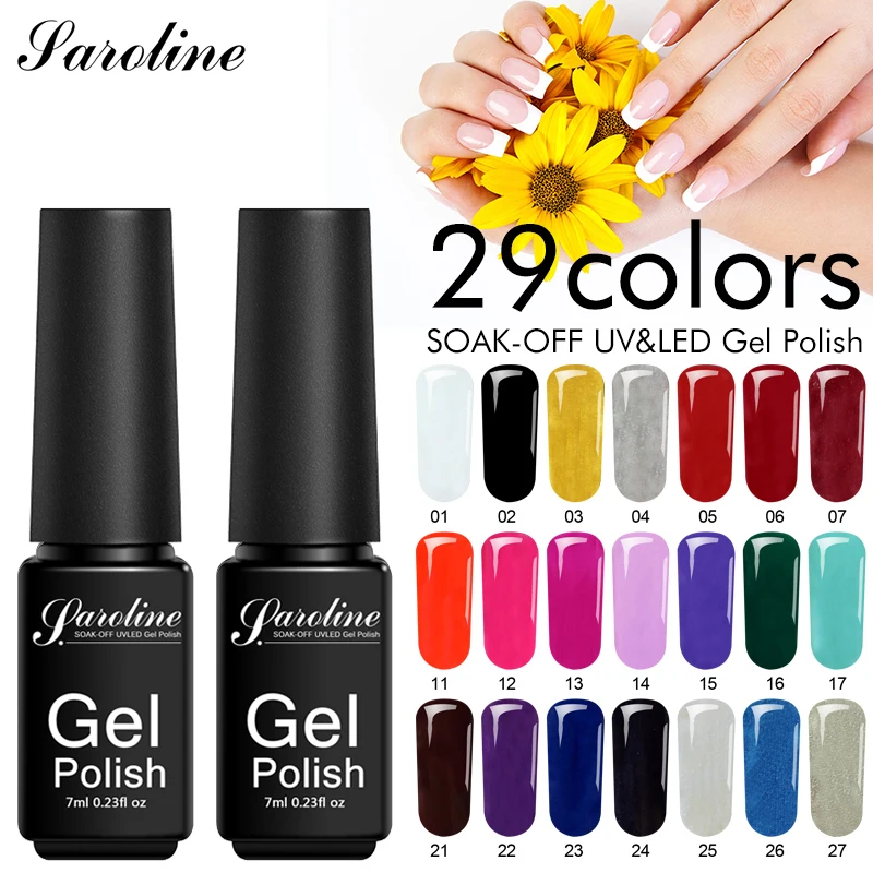

Saroline 29 Colors Gel Nail Polish Glossy Long Lasting Candy Color Gel Varnish Soak Off 8ML UV LED Poly Gel Nails Painting Gel