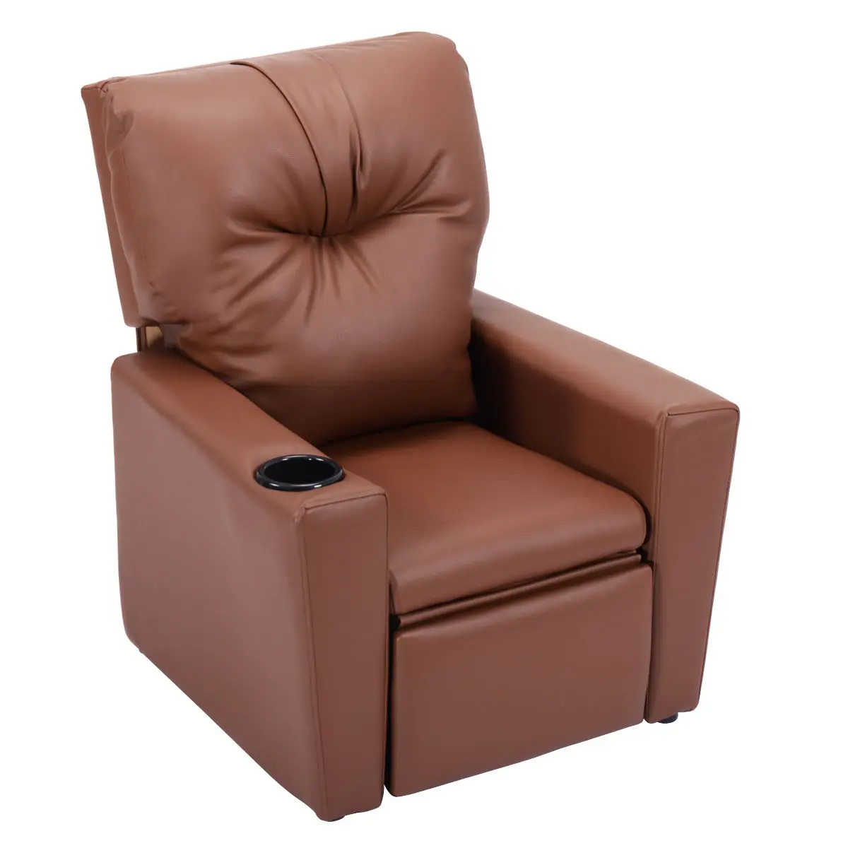 Giantex Kids Sofa Manual Recliner Pu Leather Ergonomic Lounge with Cup Holder Children Gift Modern Children Furniture HW54197BN Giantex Kids Sofa Manual Recliner Pu Leather Ergonomic Lounge with Cup Holder Children Gift Modern Children Furniture HW54197BN