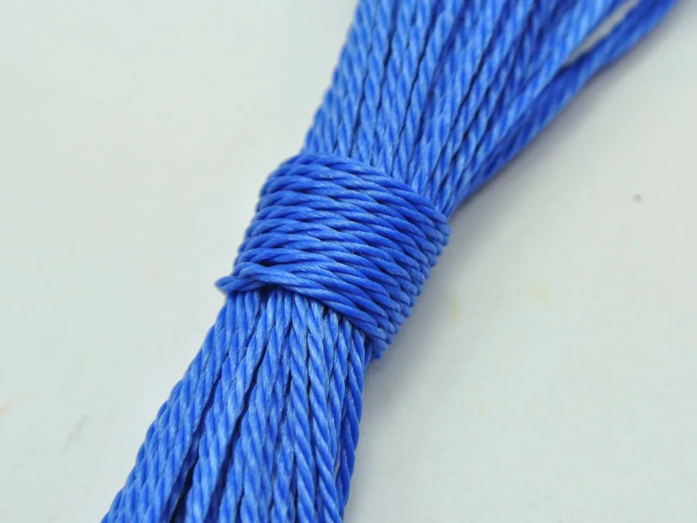 50 Meters Royal Blue Waxed Polyester Twisted Cord String Thread Line 1mm