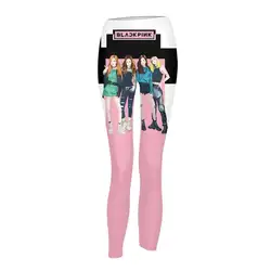 Черный, розовый k-pop группа обтягивающие леггинсы для женщин девочек Фитнес пикантные эластичные облегающие Готический Колготки Леггинсы