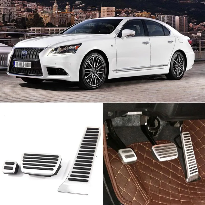 

3pcs Aluminium Non Slip Foot Rest Fuel Gas Brake Pedal Cover For Lexus LS 2013-2016