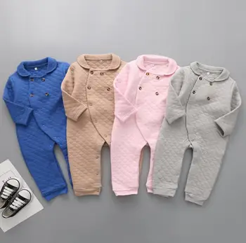 

ARFANNY 0-12 months baby girl soft clothes Autumn Baby solid color air cotton long sleeves climbing clothing kids winter clothes
