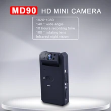 Новая мини камера Full HD 1080P MD90 Mico камера инфракрасного ночного видения мини DVR 180 градусов вращение видеокамера мини Спорт DV камера