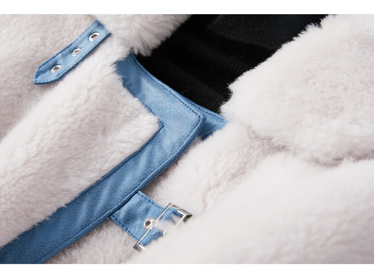 DUOUPA 2019 Autumn and Winter Short Sheep Shearing Fur Coat Female Granule Wool Composite One Fashion Lamb Hair Female