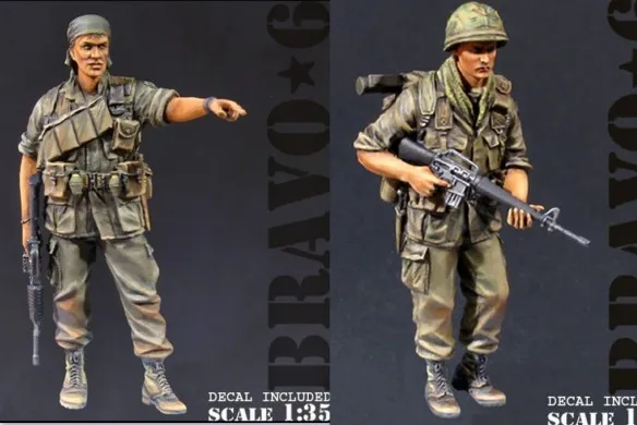 

1/35 scale Vietnam War US infantry 2 people miniatures Resin Model Kit figure Free Shipping