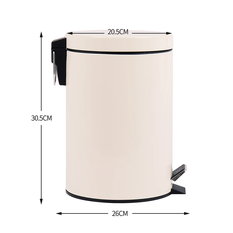 ORZ современный 7L круглый шаг педаль мусорный бак ведро для мусора гостиная спальня кухня туалет немой мусорный бак - Цвет: Белый