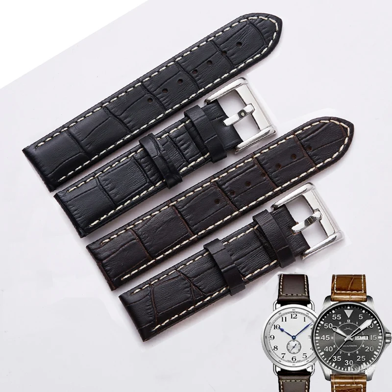 

Calf Leather Watchband Universal Watch Strap Long for DW Hamilton for Seamaster 300 Bracelets Accessories 20mm 22mm