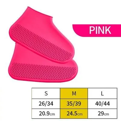 Силиконовый чехол для обуви, Нескользящие водонепроницаемые чехлы для обуви, портативные непромокаемые сапоги для женщин, непромокаемые Бахилы для мужчин и подростков - Цвет: pink