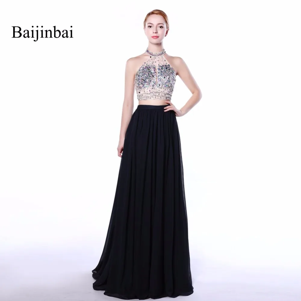 Baijinbai 100% реальное изображение линия шифон с бисером и блестками воротник