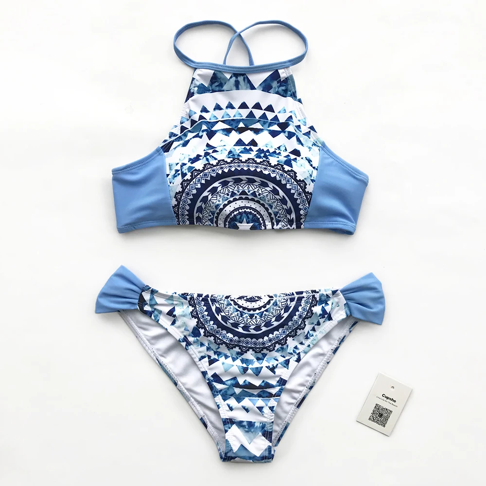 Cupshe Just Like Today Print Bikini Set Women 2017 Summer Swimsuit ...