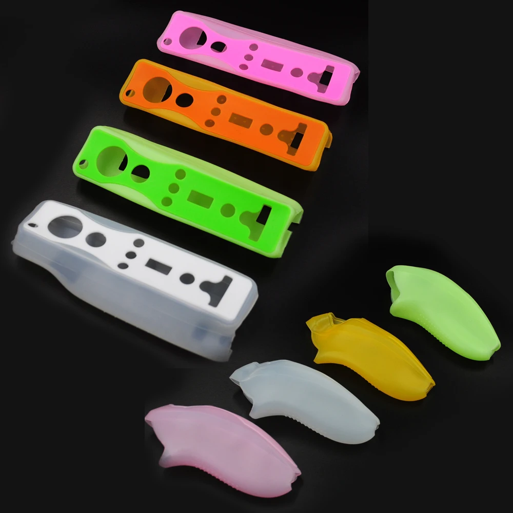 New Silicone Skin Soft Cover Case for Wii Game Remote and Nunchuk