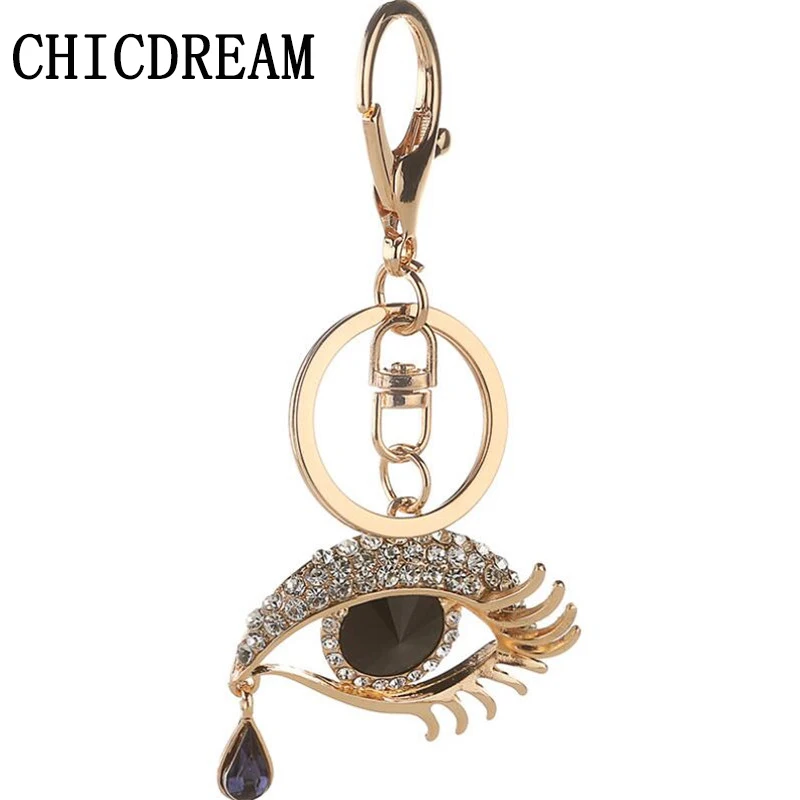CHICDREAM 2017 Zinc Alloy Fashion Evil Eye Glass Crystal Bead Keychain