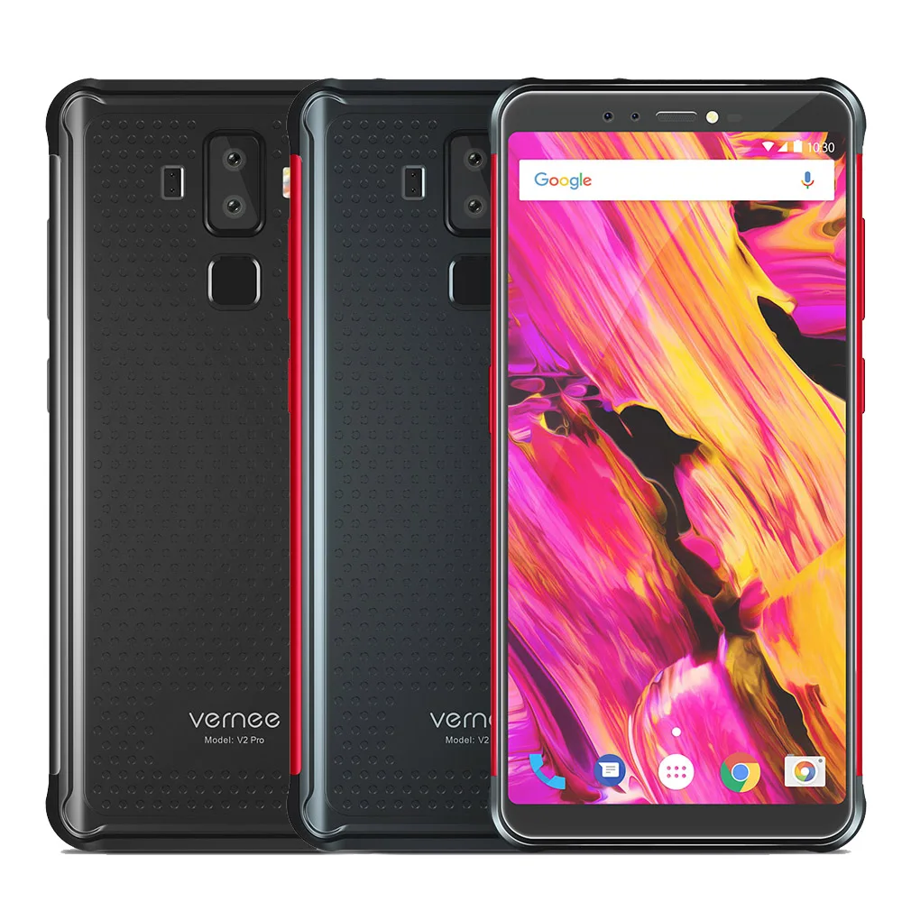 Оригинал Vernee V2 Pro IP68 Waterdichte 5 99 &quotFHD Gezicht ID Wereldwijde Netwerk 6GB 64GB Vier Cam NFC 6200 mah Android 8 1
