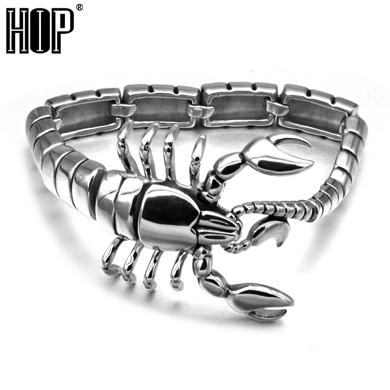 

HIP Punk Gothic Scorpion Men's Chain Bracelet Bangle Silver Plated Stainless Titanium Steel Metal