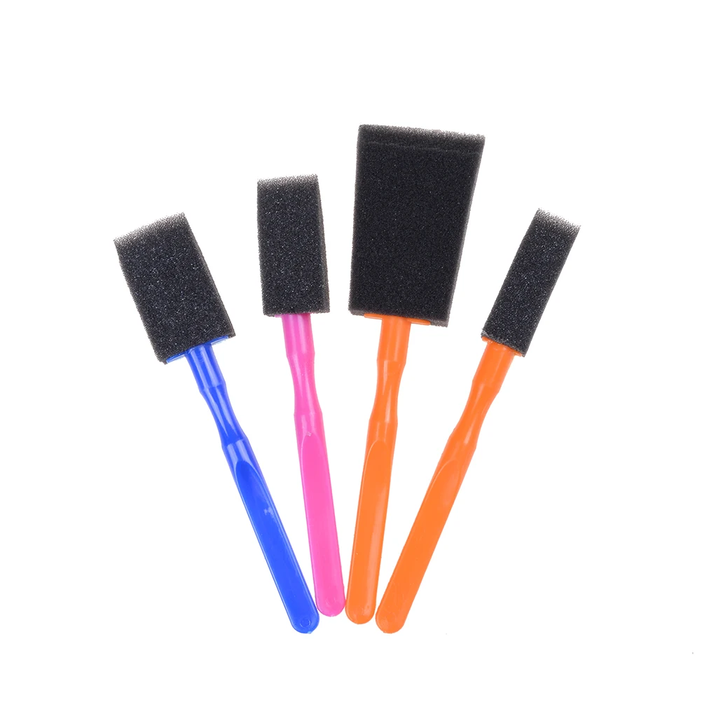 4PCS/set Plastic Handle Brush Children Kids Foam Brush Sponge Art Craft