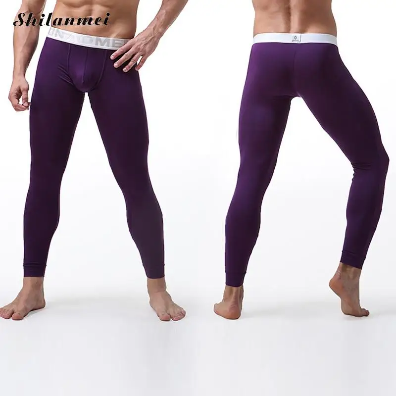 Winter Thermal Underwear Pantalon For Men Blue Gray Elastic Long Johns