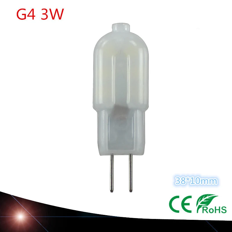 

1pcs G4 LED Lamp Bulb SMD AC /DC 12V 3W LED Lighting Lights replace Halogen G4 for Spotlight Chandelier