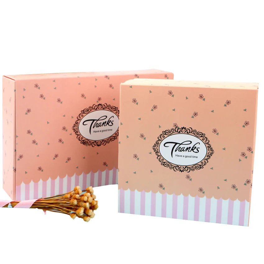 10PCS Kraft Paper Gift Boxes Candy Cake Cookies Packaging Party MoonCake BoxGift
