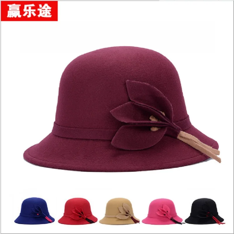 Fashionable English fashionable girl hats Imitation wool top hat new