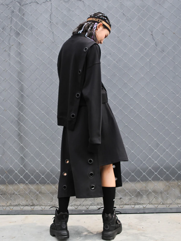 Nuevo Elástico Mujeres Superaen Otoño Suelta Moda Salvaje Sólido Mujer 2018 Cintura Black Señoras Color Faldas Europa qBXXrHwv