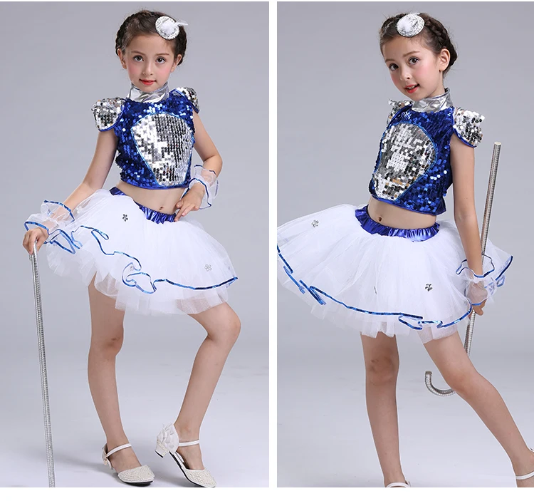 Детская Джаз платье для танцев пышная Юбки для женщин Обувь для мальчиков и Обувь для девочек блестками танцевальные костюмы современные
