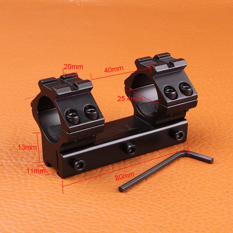 8CM 25.4mm Airgun Rings w/Stop Pin 20mm Rail High Narrow Profile