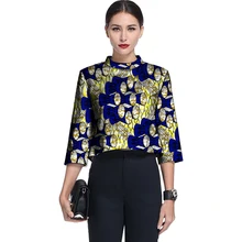 Африканский Модные принты Для женщин Топы корректирующие Дашики одежда в африканском стиле праздничные печати три четверти рукав футболки Африканская одежда по индивидуальному заказу