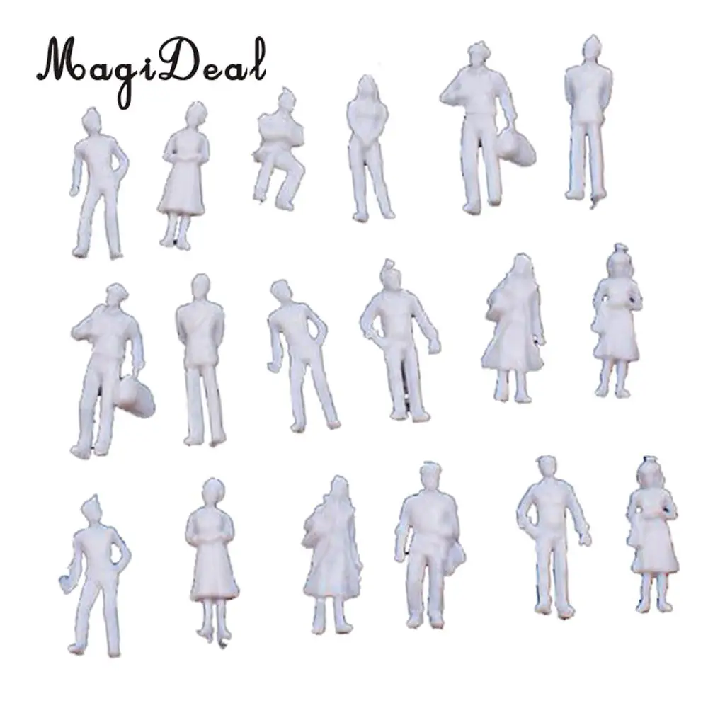 MagiDeal 100Pcs/Lot 1/100 Scale Light Grey Model Train People Figures for Collectibles Station Platform Street Scenes Layout Toy