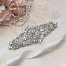 MissRDress стразы свадебный пояс серебряный кристалл свадебный пояс ручная вышивка стразами пояс невесты для подружки невесты платья JK861