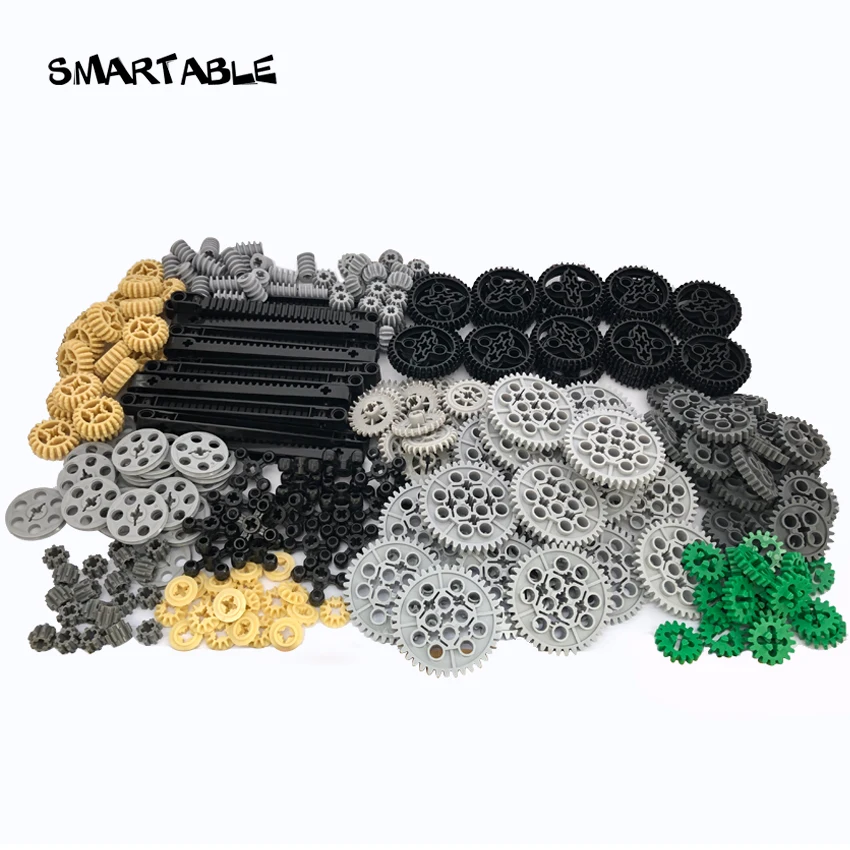 Smartable Bulk MOC Technic gear s/зубчатая стойка комбинированный набор деталей строительный блок игрушки совместимый technic 260 шт./лот