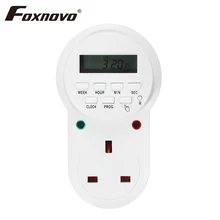 

Foxnovo Digital Programmable Timer Socket US EU UK Plug Wall Switch Charger Energy-saving for Home Lights Fish Tank Heater
