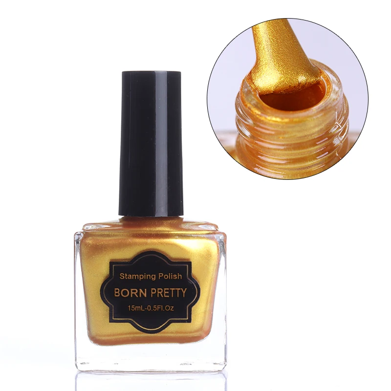 

15ml Gold Nail Stamping Polish Newly Golden Color Nail Polish Stamp Vanish Born Pretty