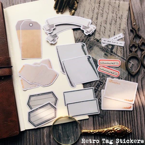 

18pcs European retro label/tags can write vegetable parchment Decorative Stickers DIY Scrapbooking planner Album Sticker Escolar